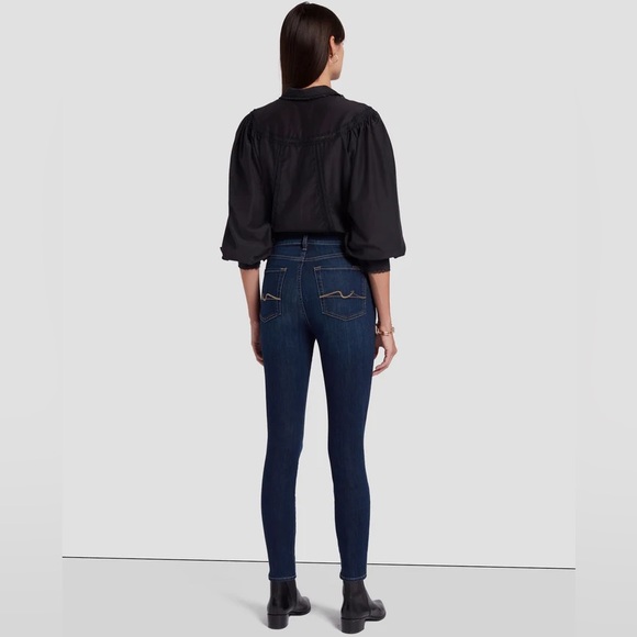 Seven for all mankind GENEVIEVE high rise cropped raw hem jeans size 26 - Picture 13 of 13